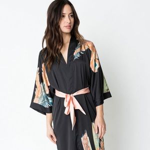 NWT KIM + ONO Peacock Kimono (Black)